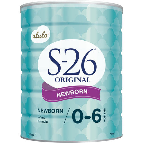 Can of S26 Alula Original Newborn Formula 900g - 0-6 Months