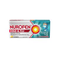 Nurofen Cold and Flu Multi-Symptom Relief Tablets 200mg Ibuprofen 24 pack