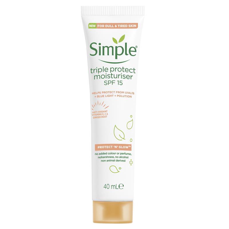 Simple Protect N Glow Triple Protect Moisturiser SPF 15 40ml