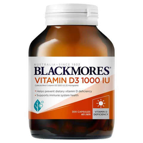 Blackmores Vitamin D3 1000IU Bone Health Immunity 300 Capsules