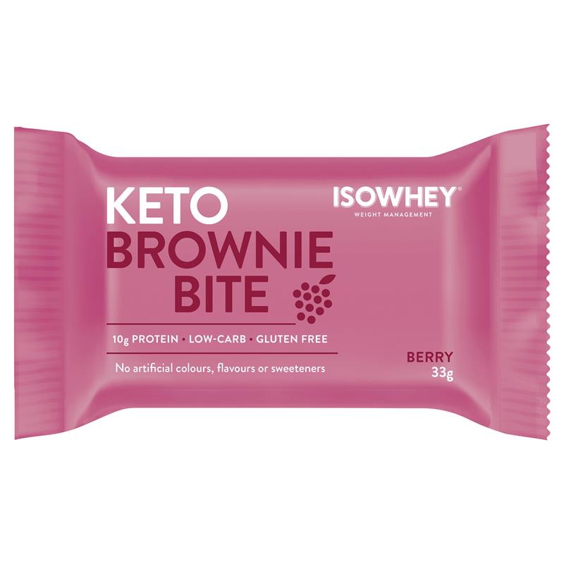 IsoWhey Keto Brownie Bite Berry 33g 10PK