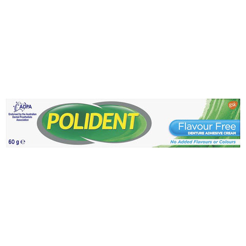 Polident Denture Adhesive Cream Flavour Free 60g