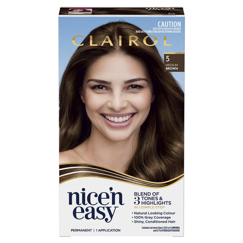 Clairol Nice & Easy 5 Natural Medium Brown Hair Colour
