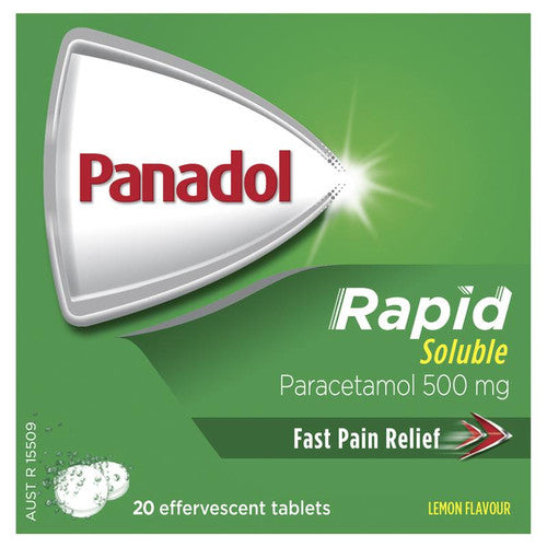 Panadol Rapid Soluble Paracetamol Pain Relief 500mg 20 Tablets