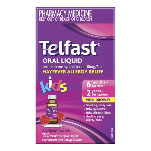 Telfast Hayfever Allergy Relief Kids Antihistamine Liquid Non-Drowsy  150mL