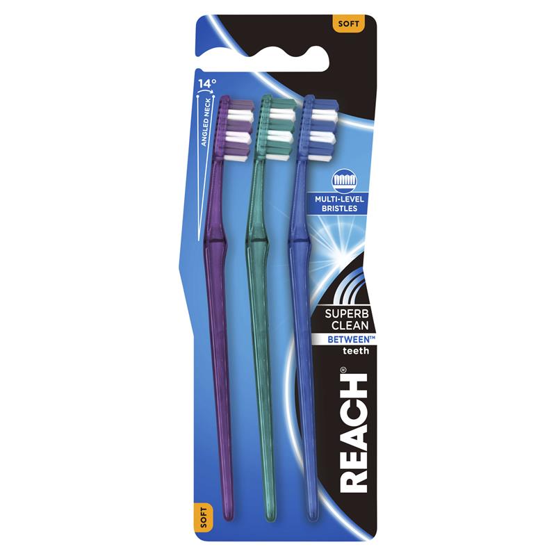 Reach Toothbrush Superb Clean Between Teeth Soft 3PK