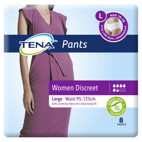 Tena Pants Women Discreet Large 8 Pack