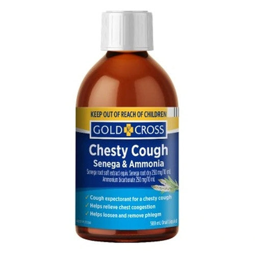Gold Cross Chesty Cough Senega & Ammonia 500ml