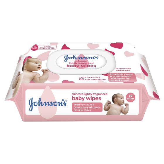 Johnson's Baby Skincare Wipes Lightly Fragranced Strong 80 Wipes