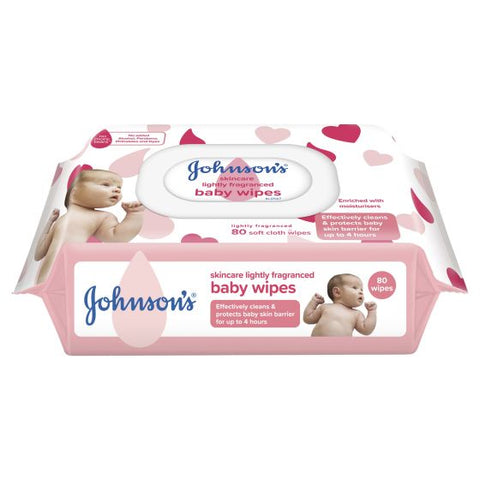 Johnson's Baby Skincare Wipes Lightly Fragranced Strong 80 Wipes