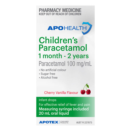 ApoHealth Childrens Paracetamol 1 Month - 2 Years 20ml