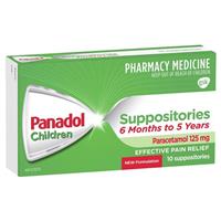 Panadol 125mg 6 Months - 5 Years 10 Suppositories