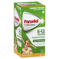 Panadol Children 5-12 Years Suspension Fever & Pain Relief Orange Flavour 200mL