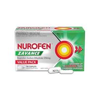 Nurofen Zavance Fast Pain Relief Caplets 256mg Ibuprofen 96 Pack