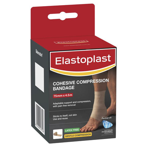 Elastoplast Sport Cohesive Bandage Tan 7.5cm x 4.5m