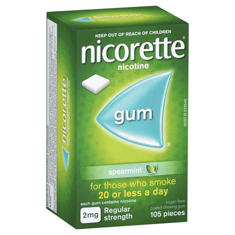 NICORETTE GUM SPEARMNT 2MG 105PK