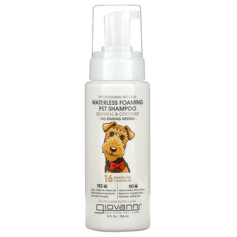 GIOVANNI Waterless Foaming Pet Shampoo Professional Pet Care 236ml