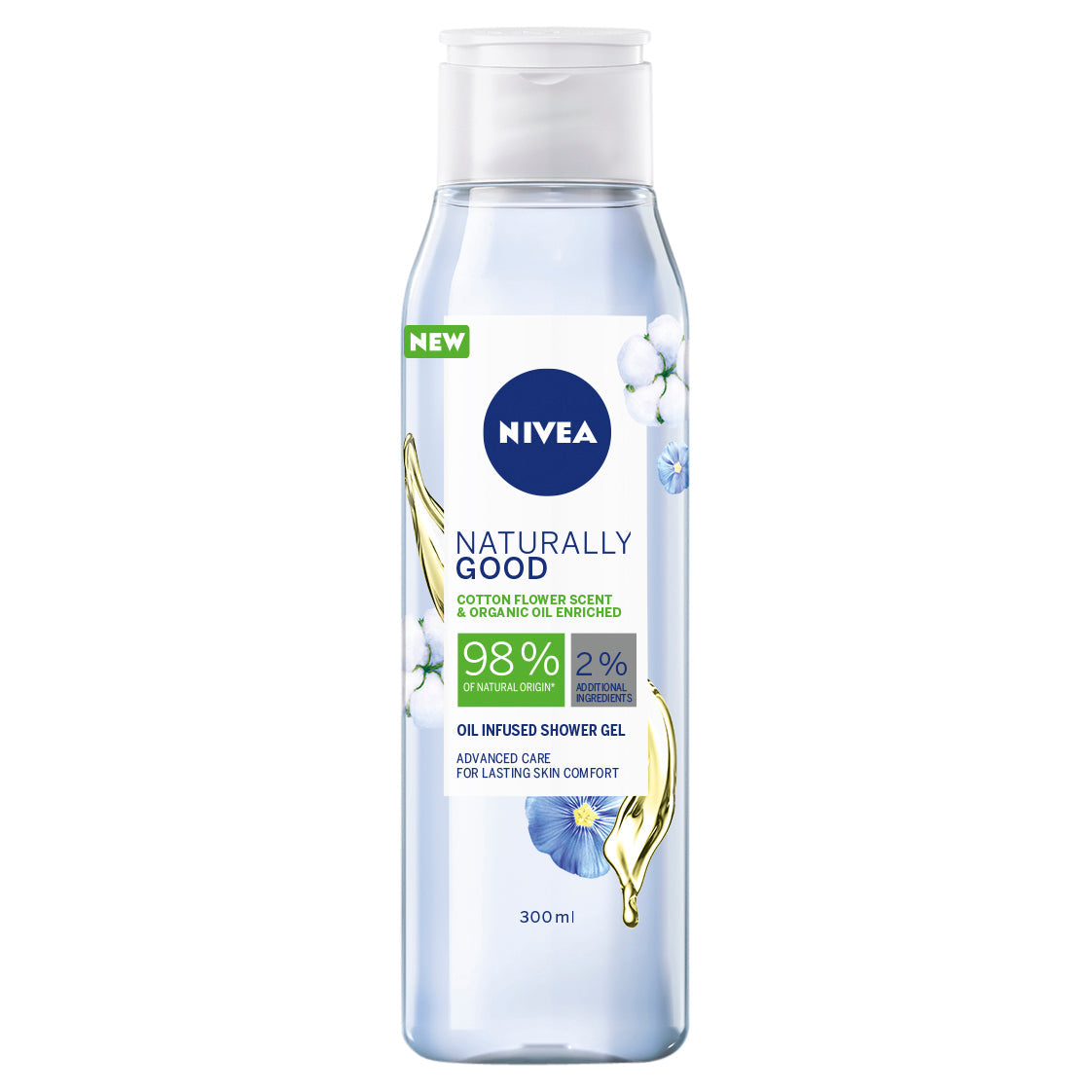 NIVEA Naturally Good Cotton Flower & Organic Oil Shower Gel 300ml