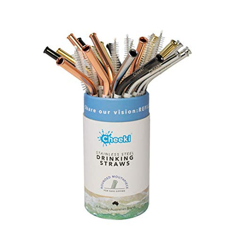 CHEEKI Stainless Steel Straws - Bent All Colours 24
