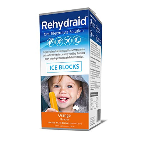 Rehydraid Electrolyte Orange Flavoured Ice Blocks 1 litre