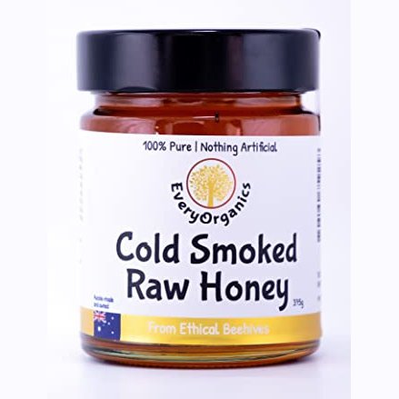 EVERYORGANICS Cold Smoked Raw Honey From Ethical Beehives 375g