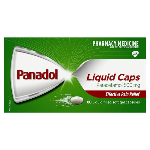 Panadol Liquid Caps Pain Relief 80 Soft Gel Capsules (S2)