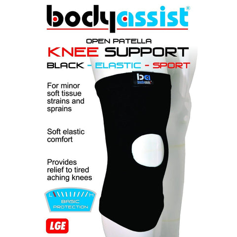 BA SPORTS ELASTIC SLIP-ON KNEE SUPPORT OPEN PATELLA