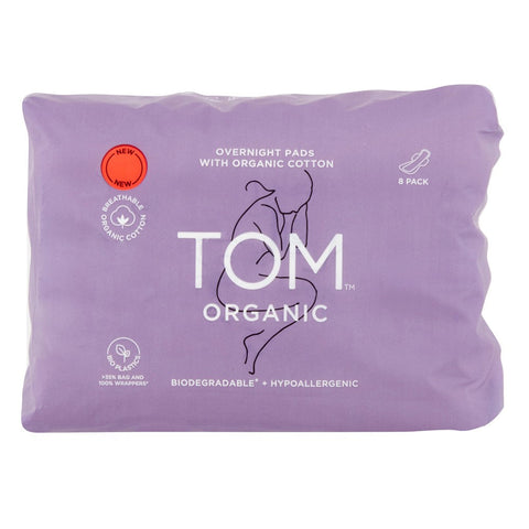 TOM ORGANIC Pads Overnight 8