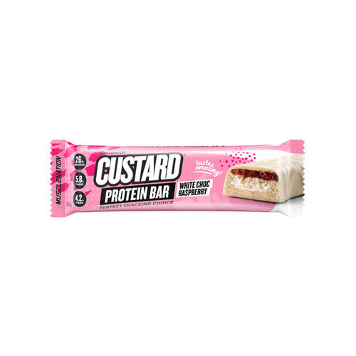 Muscle Nation Custard Protein Bar White Choc Raspberry 60g