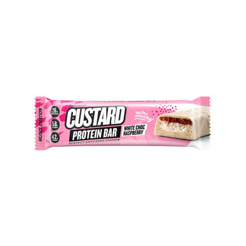 Muscle Nation Custard Protein Bar White Choc Raspberry 60g