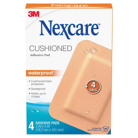 Nexcare Cushioned Waterproof Adhesive Pad 4PK