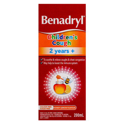Benadryl Children's Cough 2 years+ Honey Lemon Flavour 200 ml