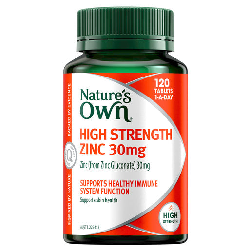 Nature's Own Zinc High Strength 30mg for Immune Support 120 tablets