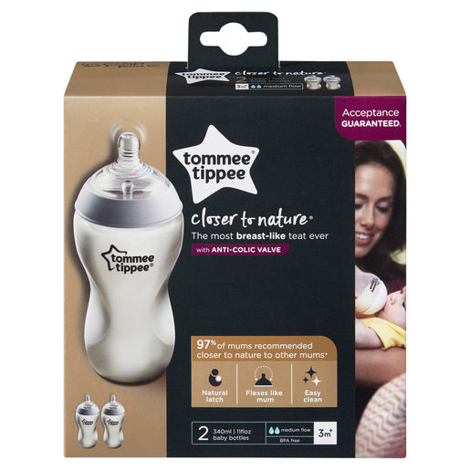 Tommee Tippee Closer to Nature Feeding Bottle 340ml 2 pack