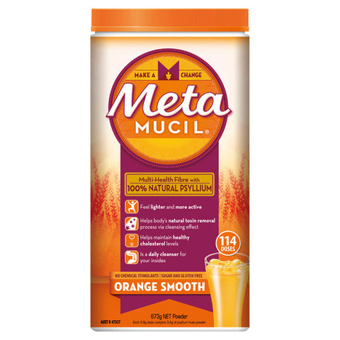 Metamucil Daily Fibre Supplement Smooth Orange 114 Doses 673 g