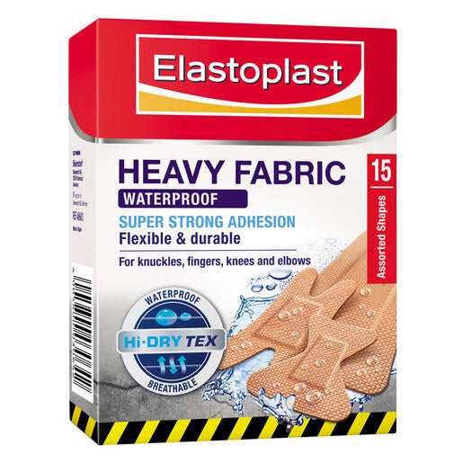 Elastoplast Heavy Fabric Waterproof Assorted Shapes 15 pack