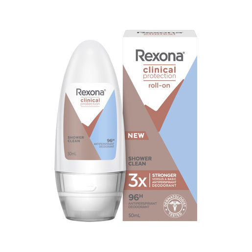 Rexona Clinical Protection Antiperspirant Deodorant Roll On Shower Clean 50 ml