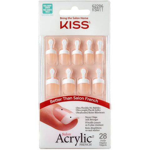 Kiss Salon Acrylic French Nails - Power Play 1 kit