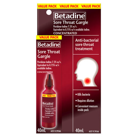 Betadine Sore Throat Gargle Concentrated 40 ml