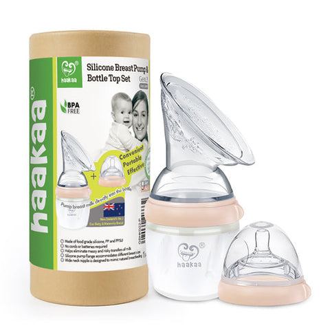 HAAKAA Gen. 3 Breast Pump & Baby Bottle Top Set 160ml 1 ea