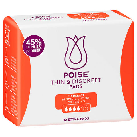 Poise Thin & Discreet Pads Extra 12 pack