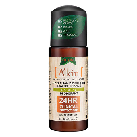 A'kin Australian Desert Lime & Sweet Orange Natural Deodorant Roll On 65 ml