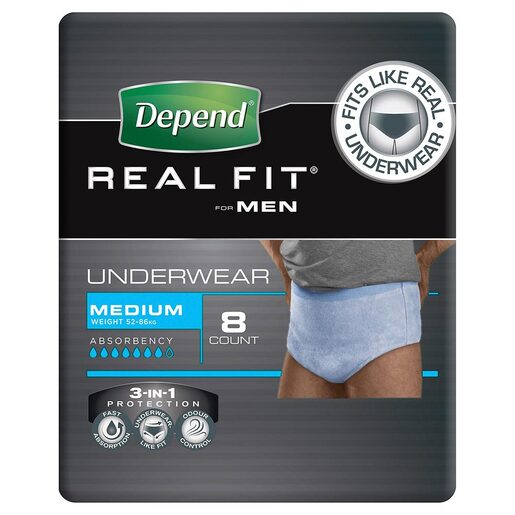 Depend Realfit Underwear for Men Medium 8 pack
