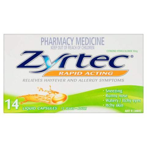 Zyrtec Hayfever Rapid Acting Liquid Capsules 14 capsules