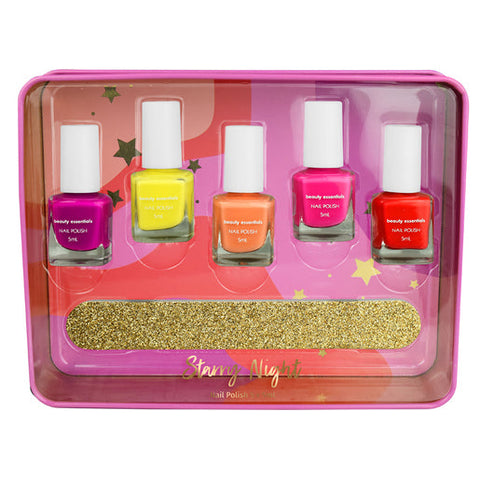 Beauty Essentials Starry Night Nail Polish Gift Tin 6 piece