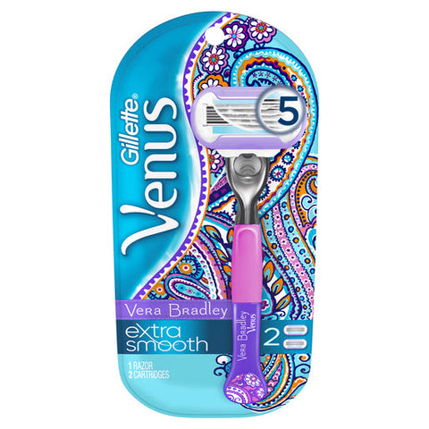 Gillette Vera Bradley + Venus Designer Razor + 2 Cartridges 1 ea