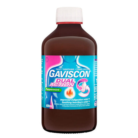 Gaviscon Dual Action Liquid Peppermint 600 ml