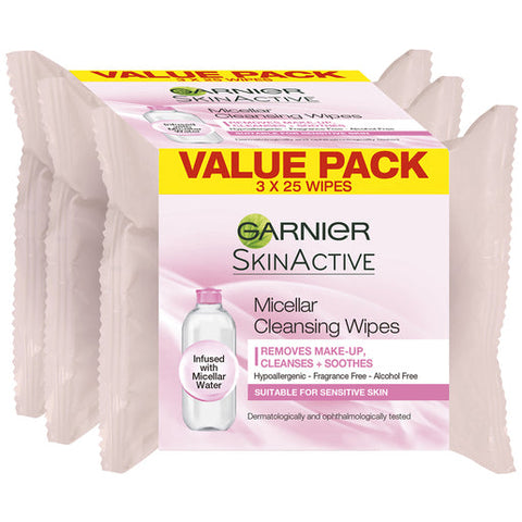 Garnier Micellar Cleansing Wipes Value Pack 75 wipes