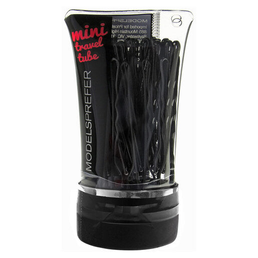 Models Prefer Mini Travel Tube Super Grip Bobby Pins in Black 40 pack