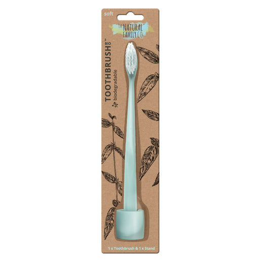 The Natural Family Co Bio Toothbrush Rivermint with Stand 1 ea